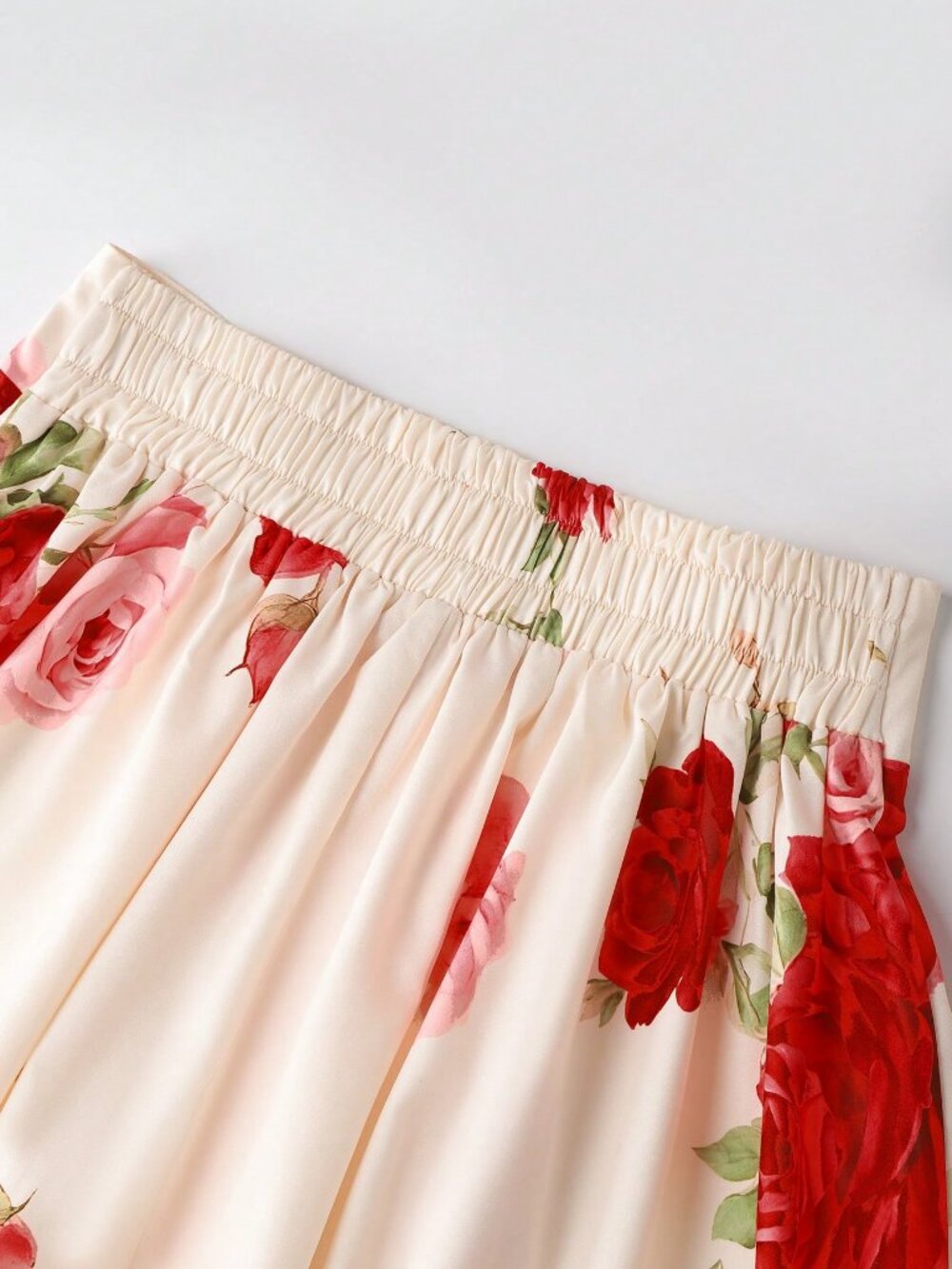 Multicolor Elegant Women's Rose Print maxi Skirt - Picture 6 of 9